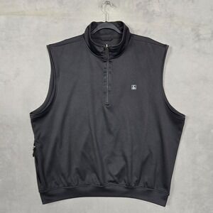 Zero Restrictions mens‎ XL 1/2 zip golf vest stretch black *course logo*